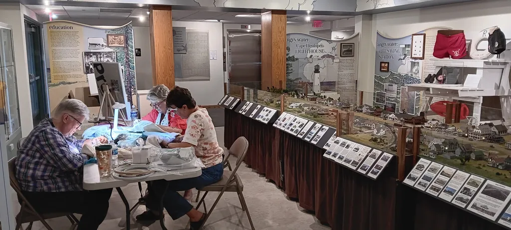 A model of the Cape Henlopen lighthouse can be seen in the distance, which is featued on the Delaware Panel!