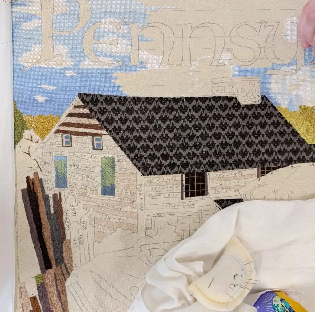 Pennsylvania Panel stitching session