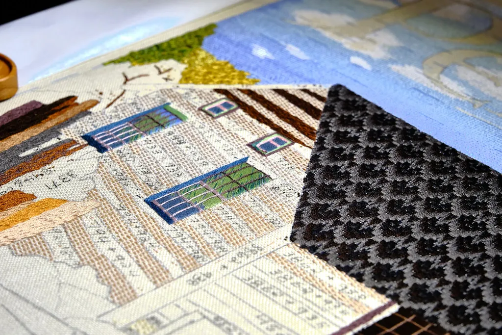 Westmoreland County's Hanna's Town with bargello stitch on the roof