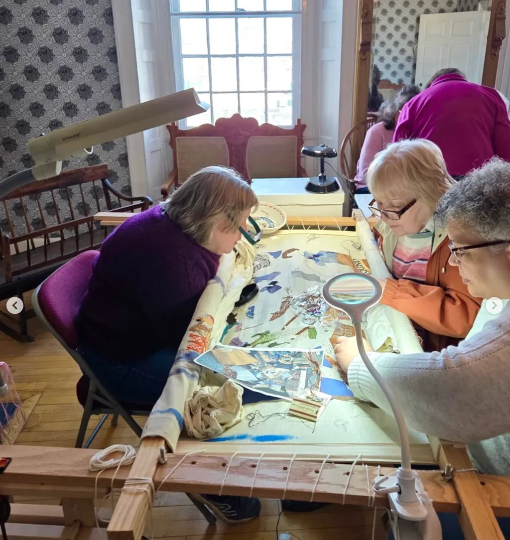 The B.C. Stitchers work on the New York panel