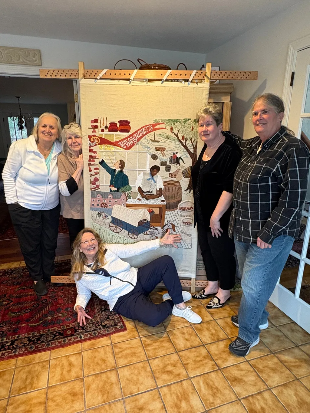 Massachusetts volunteers celebrate the completion of the MA panel